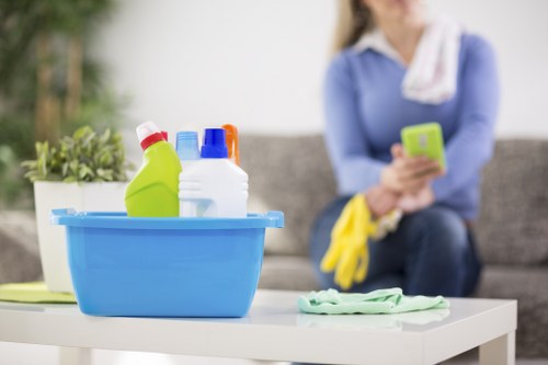 Detailed post-construction cleaning in Tw1 for windows, surfaces, and fittings